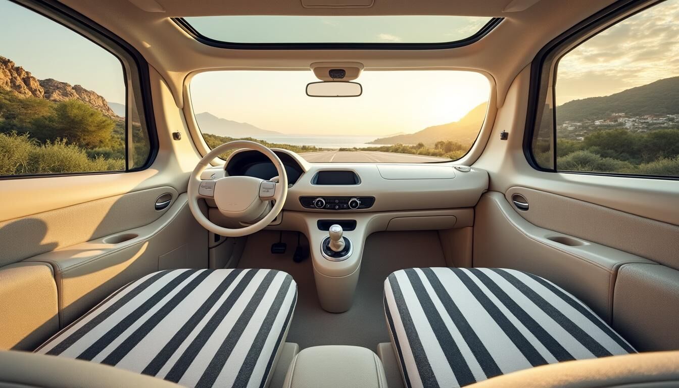 Découvrez l'intérieur accueillant et raffiné de la Fiat Topolino, la citadine électrique qui allie charme et modernité. Parfaite pour la ville, elle offre un espace confortable et des technologies innovantes, tout en préservant une allure élégante. Plongez dans l'univers de cette petite merveille italienne au charme irrésistible.